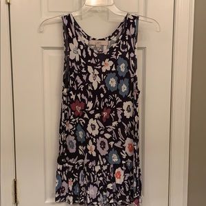 Navy floral Sleeveless Tee